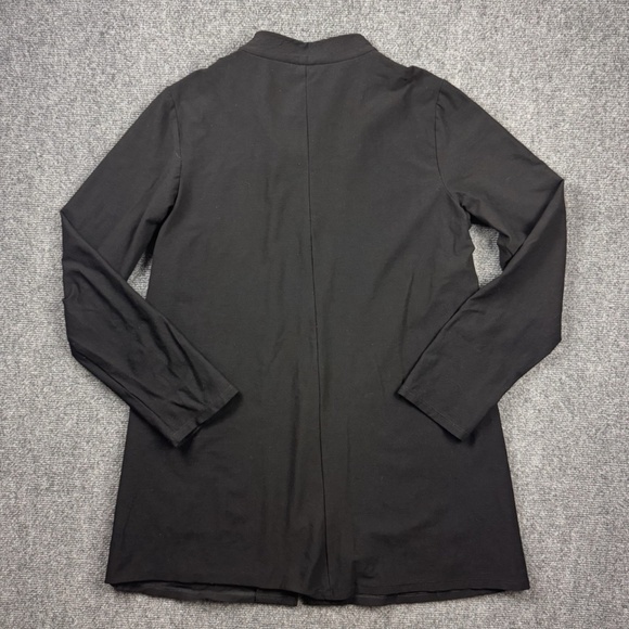 Eileen Fisher Womens Size Medium Stretch Full Zip Long Jacket Black - Picture 4 of 7